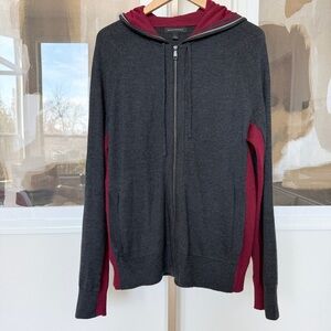 Banana Republic Men’s Colorblock Hooded Cardigan Sweater Size L Full-Zip Wool